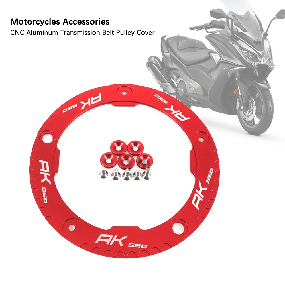 

LOGO AK550 Motorcycle Accessories CNC Aluminum Transmission Pulley Cover Suitable for KYMCO AK550 AK 550 2017-2022 2021 2020