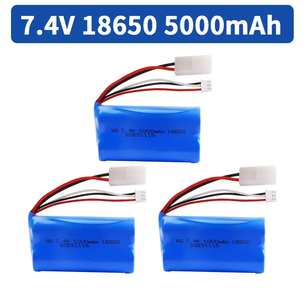 5000mAH 7.4 فولت بطارية ليثيوم أيون مع تاميا التوصيل 2S للتحكم عن بعد هليكوبتر سيارة خزان قارب لعبة 7.4 فولت 18650 لعبة بطارية ليبو