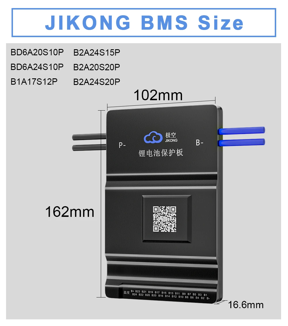 JKBMS BD6A24S15P-V19 Aktiver Gleichgewichtsstrom 8S 12S 13S 20S 24S 150A Für LifePO4 LTO LI-ION Batterie BT RS485 Smart JIKONG BMS – Detail 4