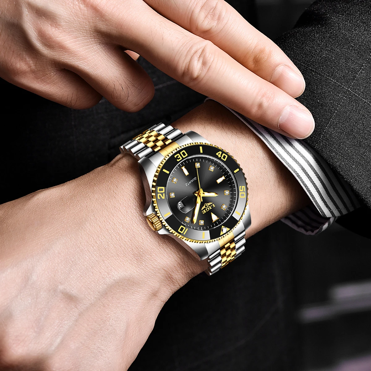 LIGE Fashion Men Watches 3ATM Waterproof Luminous Wristwatch Men Clock Top Brand Luxury Sports Quartz Diving Chronograph Reloj
