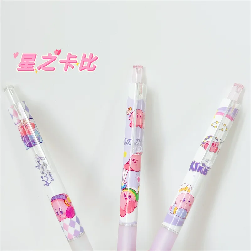 24pcs New Kirby Blind Box Pen Cartoon Cute Push Action Gel Pen Student Writing Pen Mystery Box Kids Gift