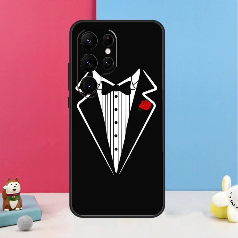 Man Suit Shirt Tie Phone Case For Samsung Galaxy S23 Ultra S22 S21 S20 FE S9 S10 Plus Note 10 20 Ultra Cover