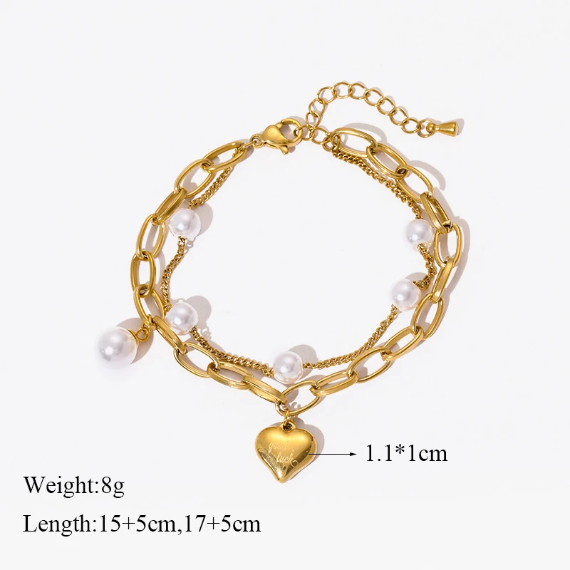 EILIECK 316L Edelstahl Armband mit mehreren Anhängern für Damen, stilvolle goldfarbene wasserdichte Handkette, Urlaubsgeschenk – Detail 10