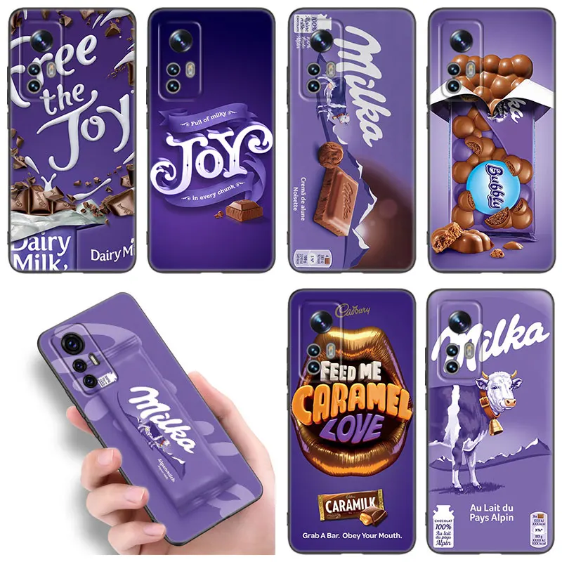 Chocolate Milka Phone Case For Xiaomi Mi 10T 11 12 Lite 11i 11T 12X 12S POCO F4 X3 X4 GT NFC F3 M3 M4 Pro 5G Soft Black Cover