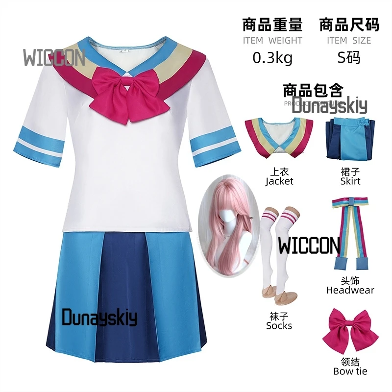 Giffnnay Monika Graavity Fallls Dookii Kostum Cosplay Anime Wig JK Seragam Sekolah Seksi Kawaii Yanderegirl Cosplay Halloween
