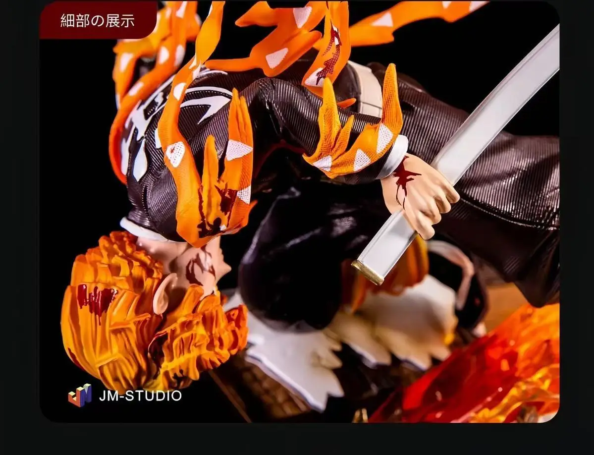 New Demon Slayer Agatsuma Zenitsu Anime Figure 28cm Thunderclap Figurine PVC Statue Desktop Ornament Collection Model Toys Gifts