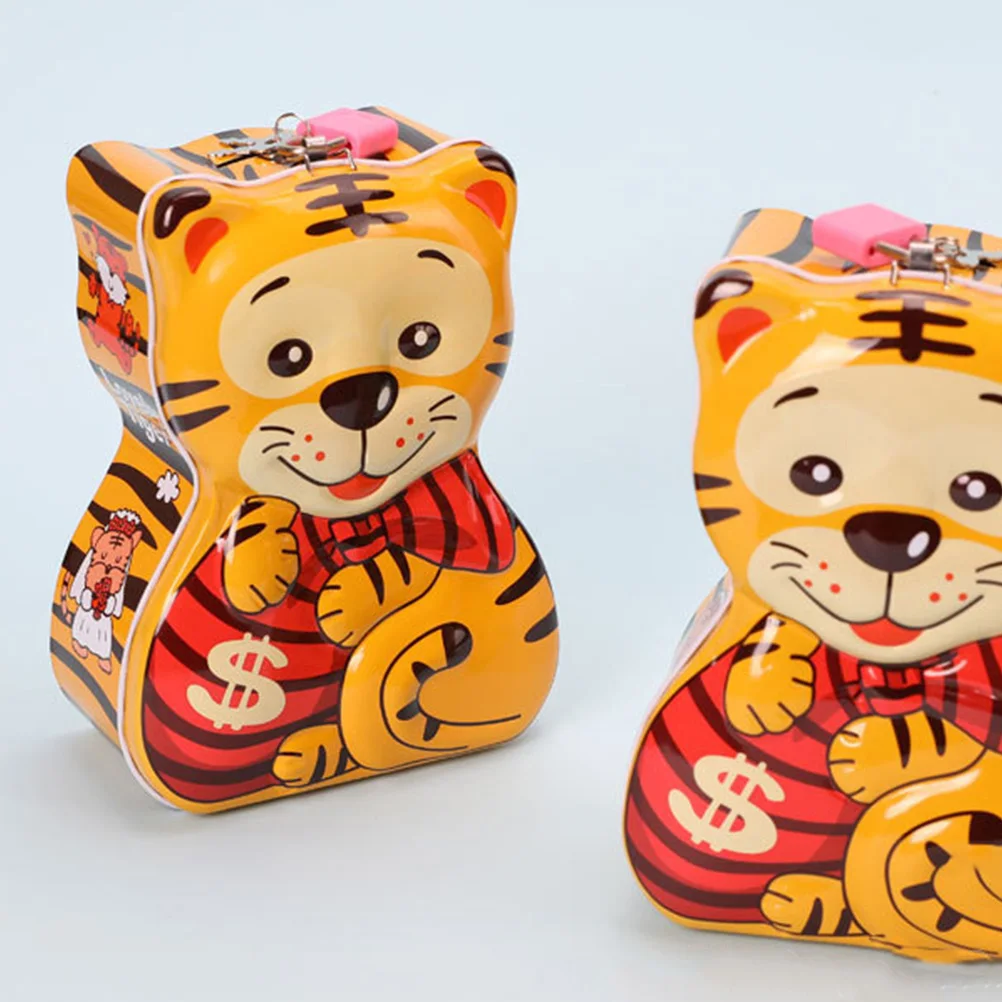 

Tiger-shaped Piggy Bank White Material Kids Bedroom Office Decorative Saving Jar Coin Storage Home Decor Item