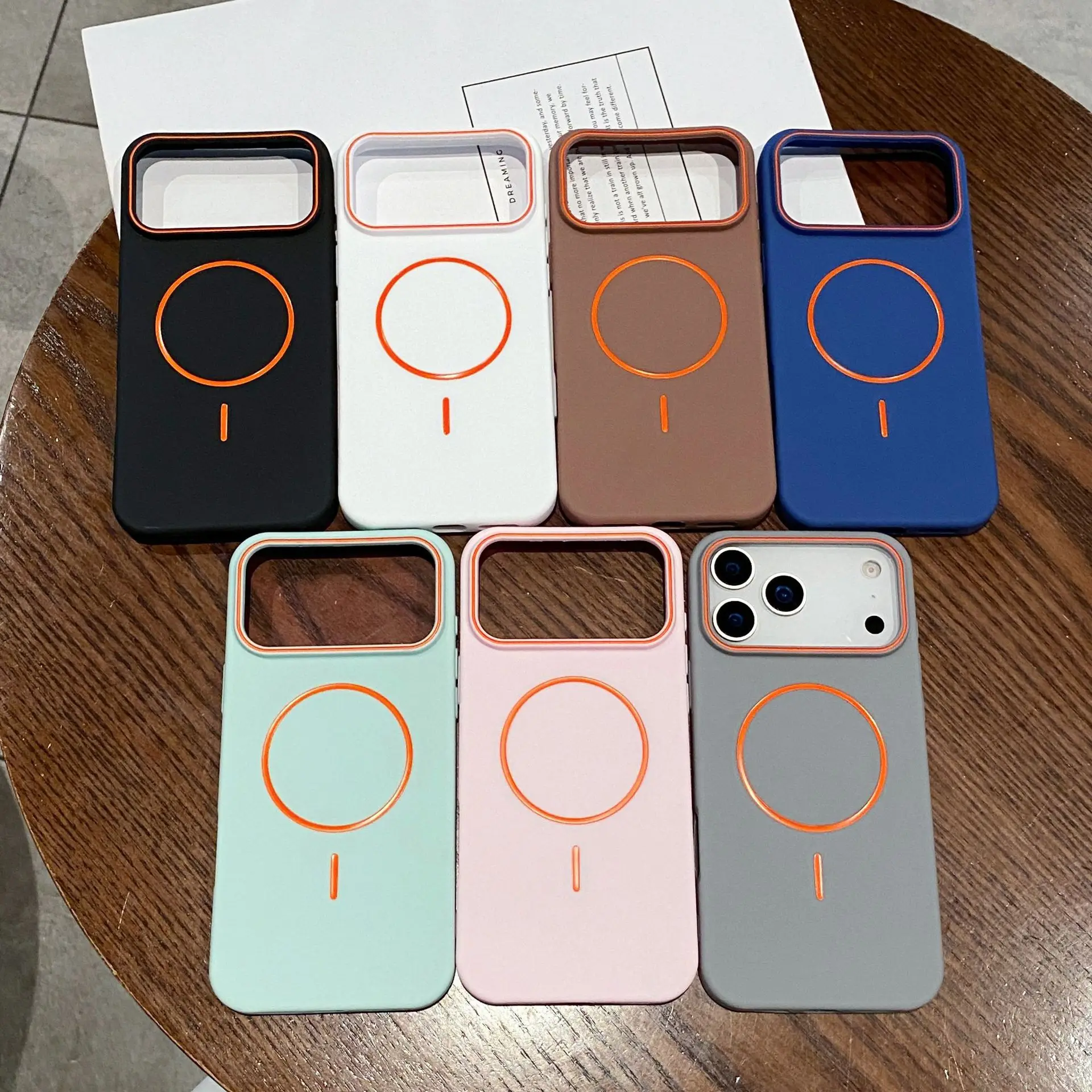 تنطبق على iPhone17 سلسلة النفط يقطر غرامة حلقة ماتي المغناطيسي حالة الهاتف المحمول آيفون 17 مصنع مكافحة الإفلات بالجملة