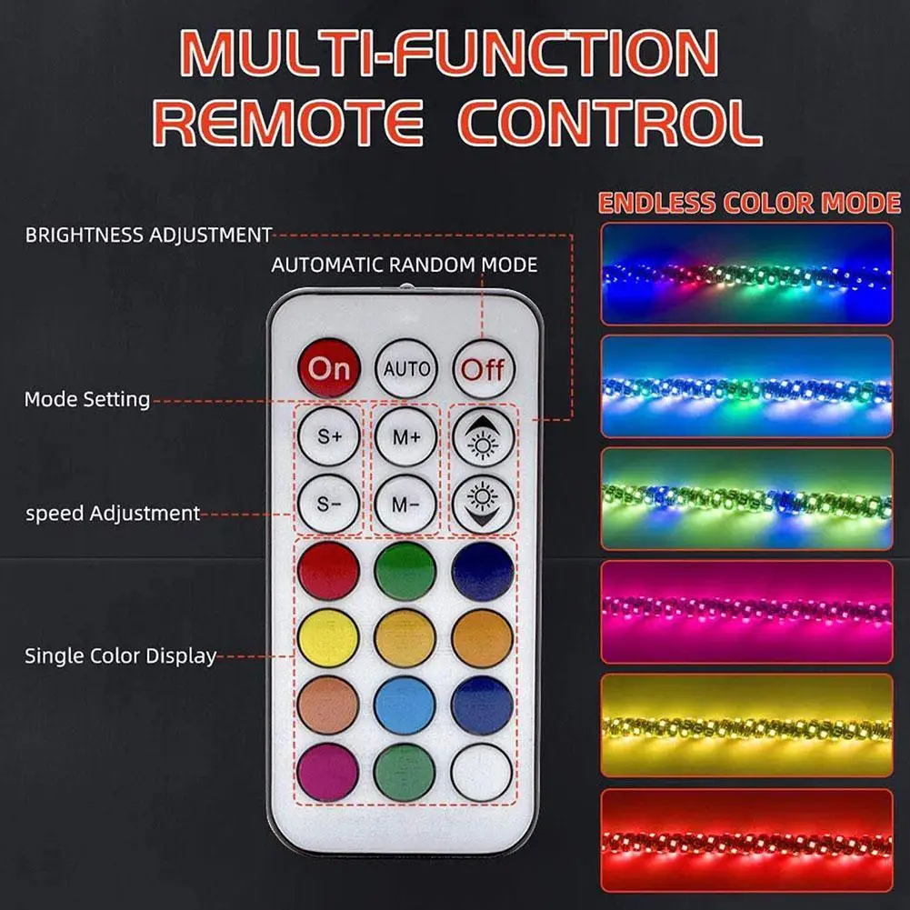 2PCS 2FT LED Zweep Lichten Afstandsbediening Vlaggenmast Antenne Zwepen voor UTV ATV Off Road Truck Zand Buggy duin RZR