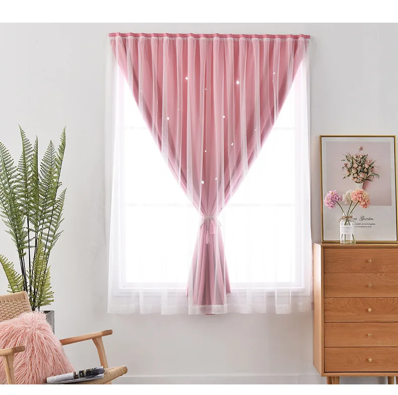 

Nordic Modern Hollow out Star No Punching ular Curtain Light Bloing Finied Product Suitable for Living Room Bedroom