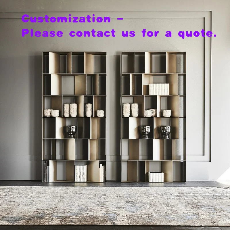 

custom.Stainless Steel Cabinet Home Use Bookshelf Cabinet Hotel Department Decoration Integrated Display Rack