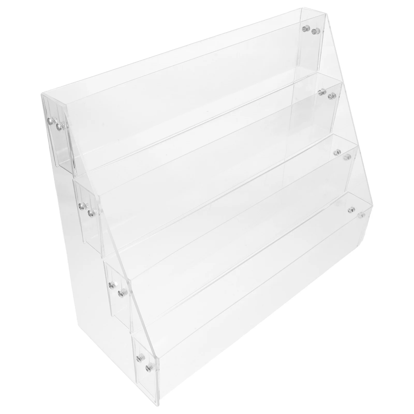 

Clear Acrylic 4 Tiered Trading Card Display Rack Desktop Organizer for Stickers Nail Polish Essential Oils Greeting Cards