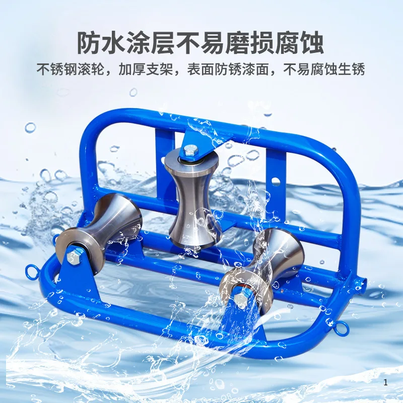 Cable pay-off pulley Heavy duty alloy steel wheel Corner nylon Ground cable Direct running Power pulley Cable pay-off crane
