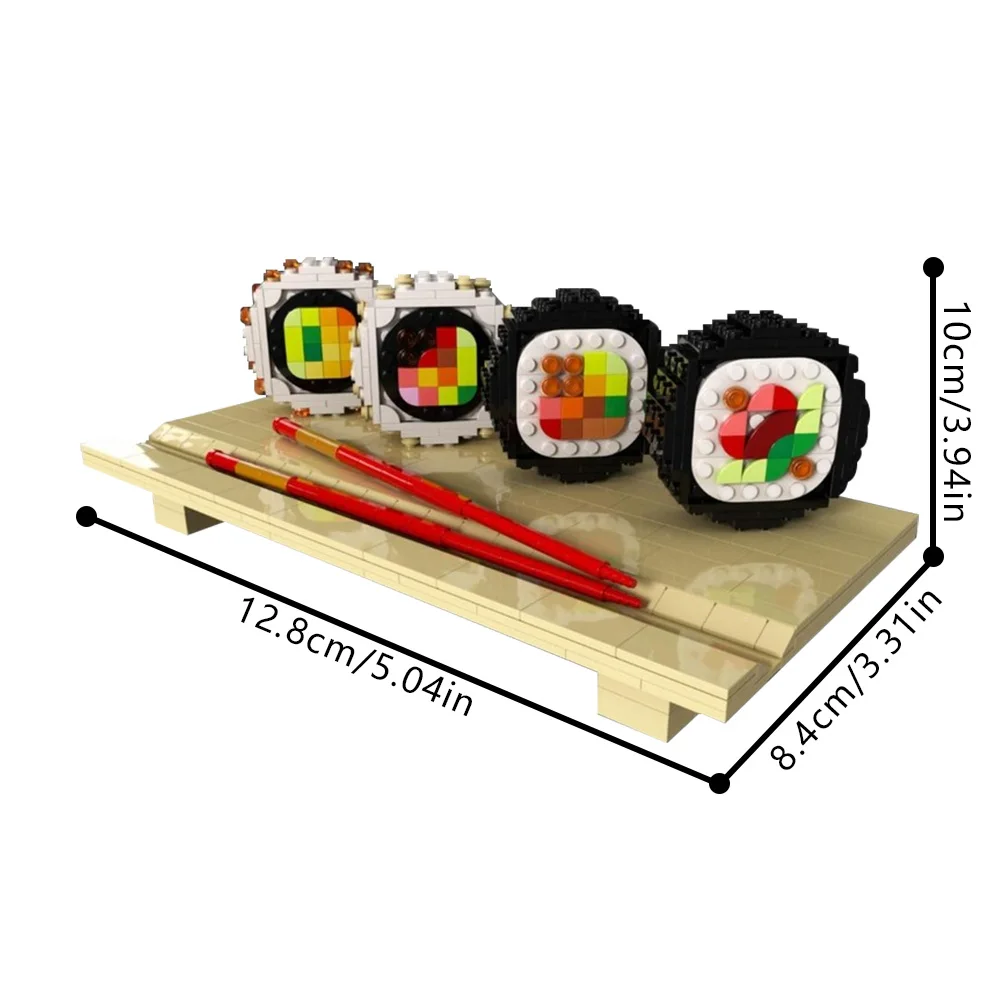 MOC Sushi Board Bricks Japanse keuken Sushi Board Creatieve bouwstenen Modelmontage Educatief speelgoed Verjaardagscadeaus voor kinderen