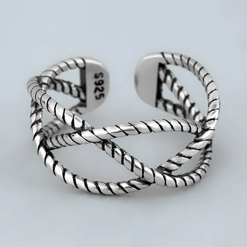 

Кольца из стерлингового серебра 925 пробы для женщин и мужчин, парные, минималистичные, ручной работы, простые, в стиле ретро, с цепочкой, ювелирные украшения для вечеринок, подарок, гипоаллергенные