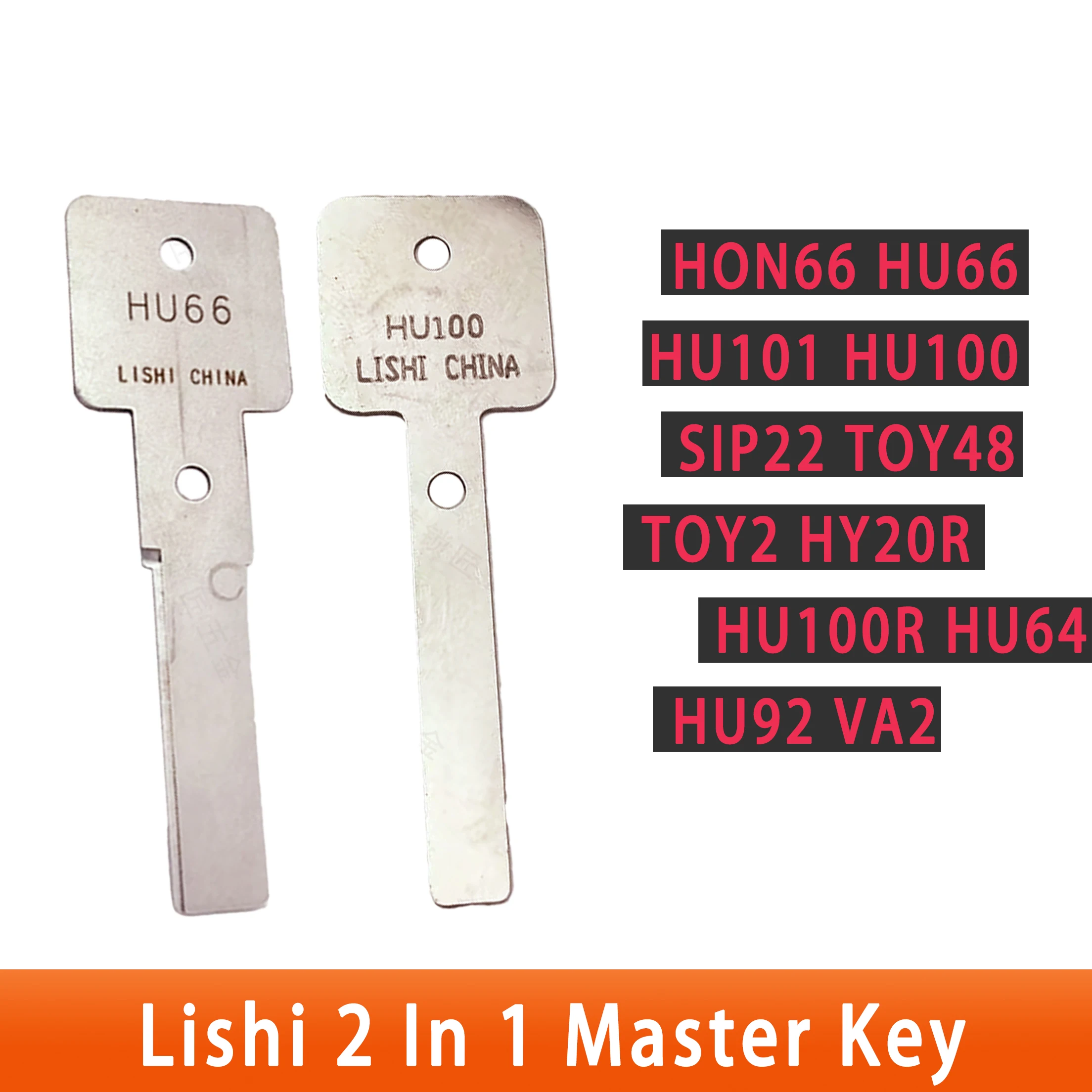 1PC Lishi 2 In 1 Tool Master Key HON66 HU66 HU92 VA2T HU101 TOY48 HU83 HU64 HU100 HY22 Car Key Repair Tool For Honda/VW/Audi