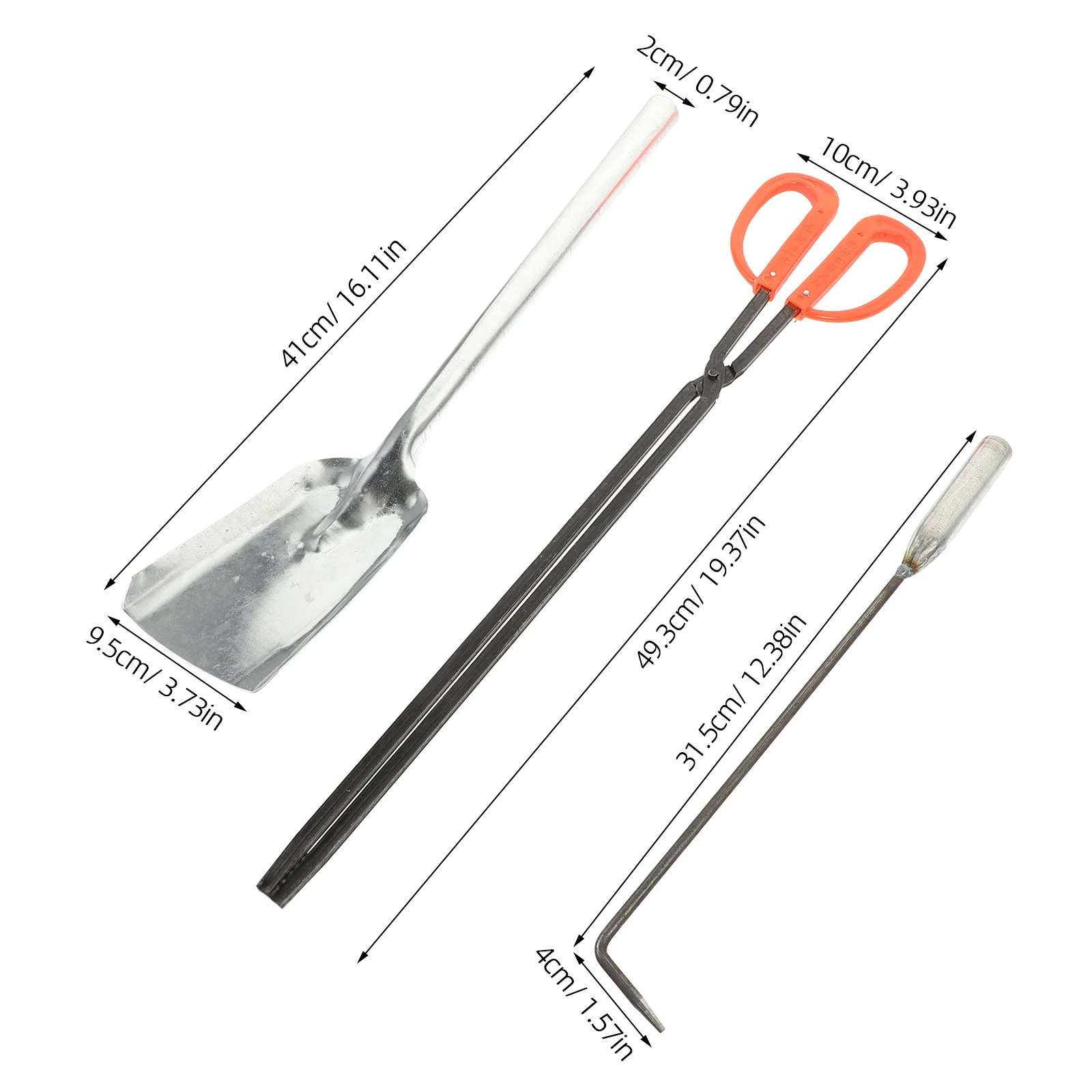 1 مجموعة أداة الموقد مجموعة الحديد النار بوكر النار هوك الموقد مجرفة الفحم مجرفة للاستخدام المنزل شواء حديقة