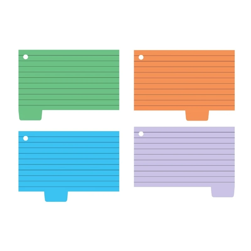 100 tờ Thẻ chỉ mục theo thẻ Thẻ chỉ mục đầy màu sắc Thẻ sửa đổi có dòng kẻ