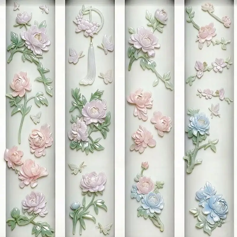 3D Peony Flower Petal Nail Silicone Mold DIY Nail Art Carving Tool Durable for Manicure Decor Nail Enthusiasts
