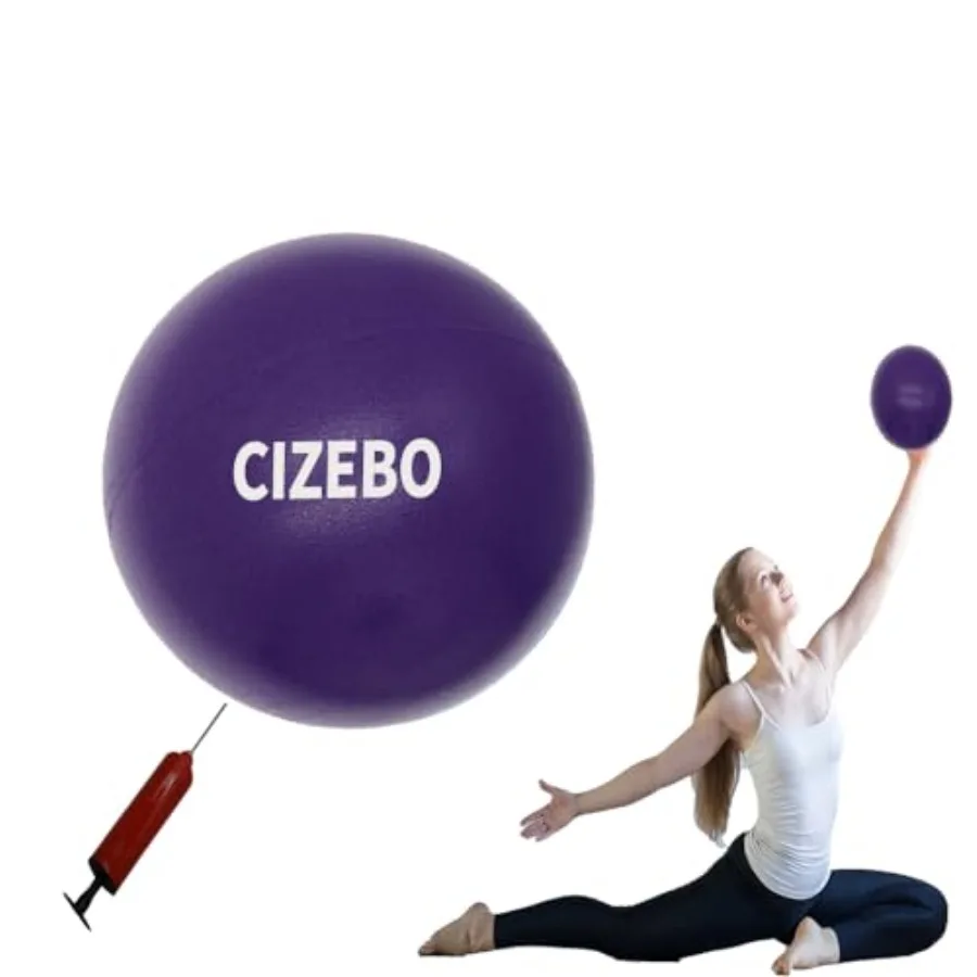 Small Exercise Ball Between Knees, 6 inch Pilates Ball with Needle Pump, Mini Yoga Ball for Core Stability Workout Fitness