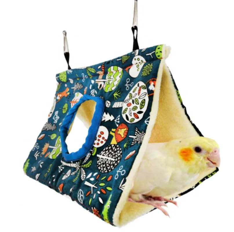 Colored Small Warm Hamster Hammock Parrot Canary Bird Triangular Nest Cage Hanging Parrot