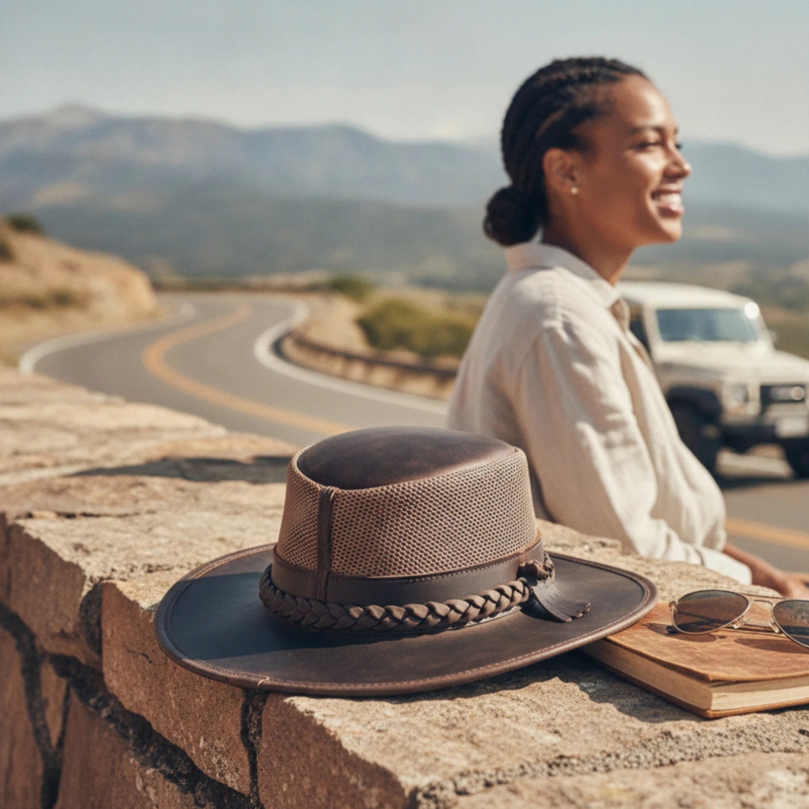 Leather Cowboy Hat Rugged Cowboy Hat with Chin Cord Headwear Vintage Long-Lasting for Cowboys, Horseback Riding, Festivals