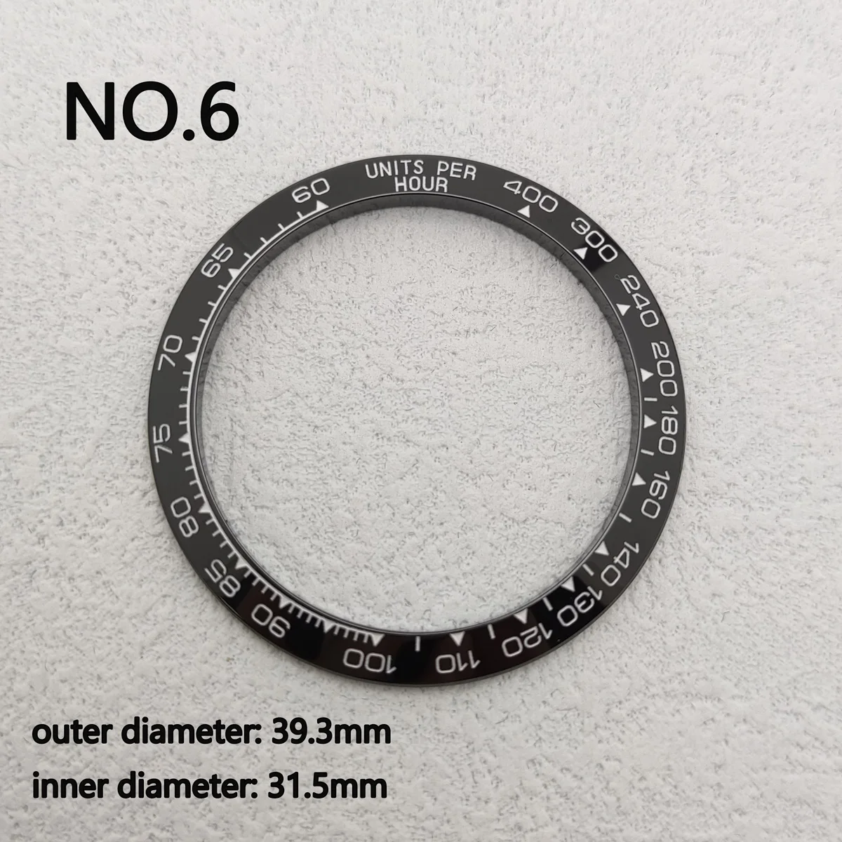 Daytona Sloped Ceramic bezel insert 38.5*30.5mm or 39.3*mm*31.5mm For Daytona watch parts (No Luminous)  12s