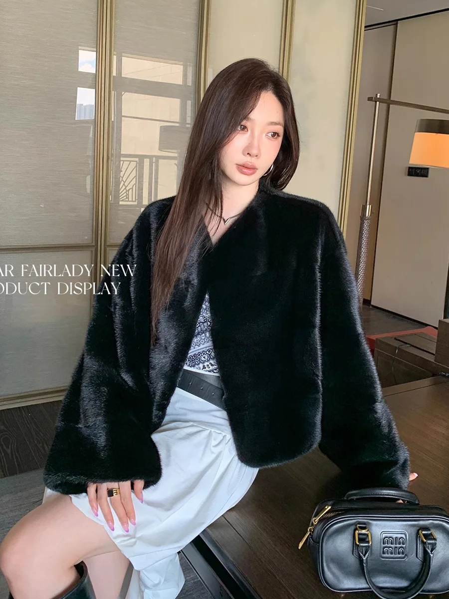 

HDHOHR 2025 Новое пальто из натурального норкового меха, женская мода, высококачественное женское пальто из цельного меха, зимние толстые теплые куртки из натурального норкового меха, женские