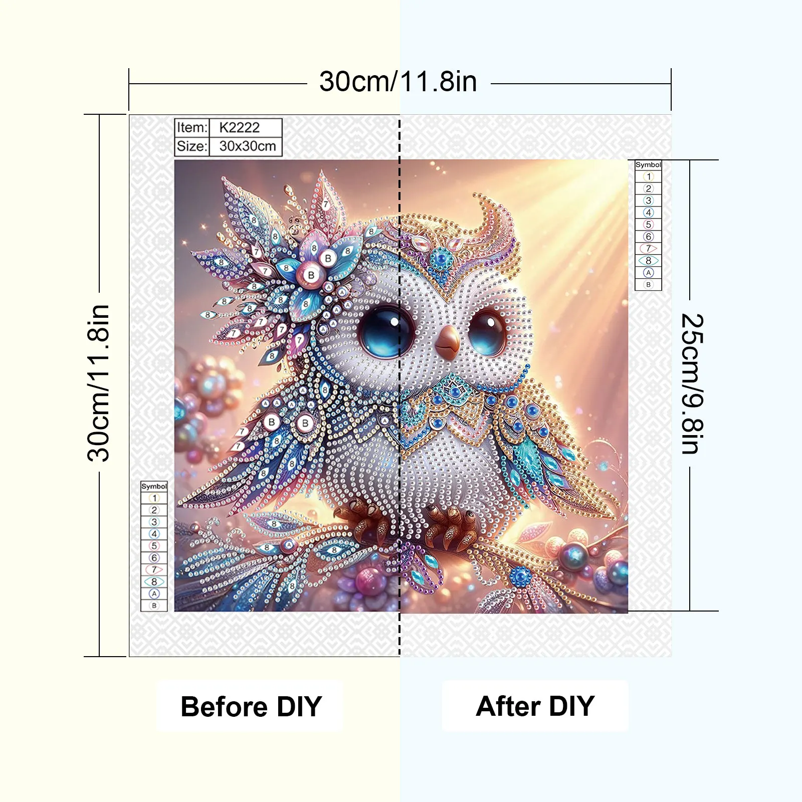 Owl Special Shape Diamond Art Painting Kit for Adult Beginner,Crystal Diamond Special Shape Kit for Home Wall Decoration Gift