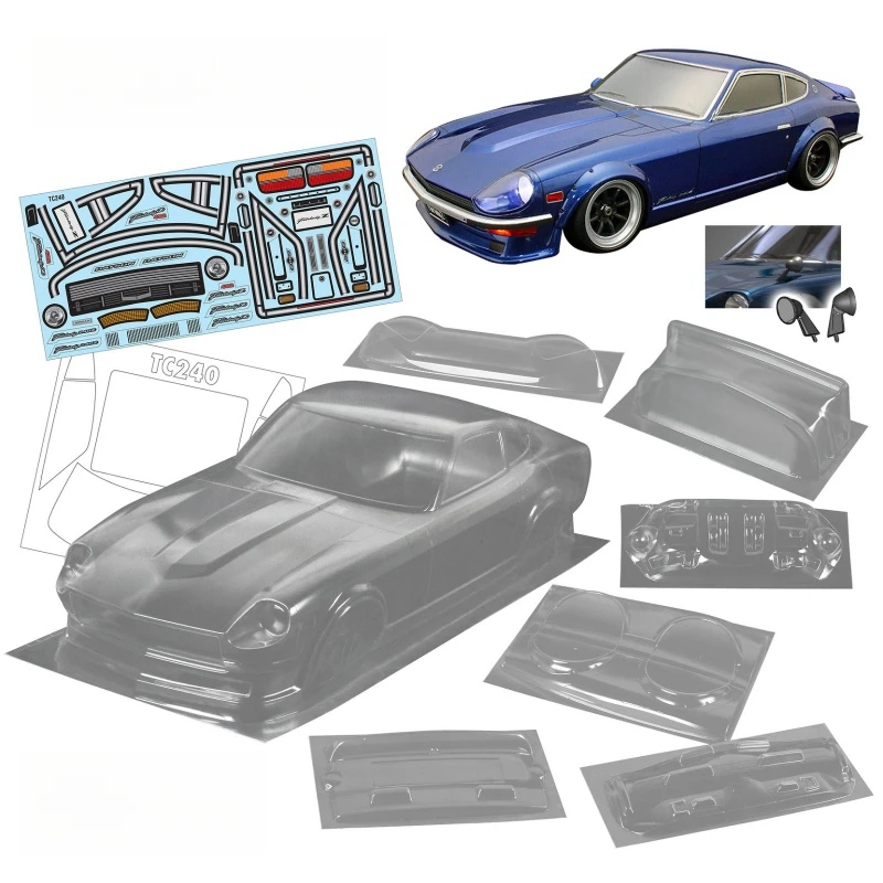 TC240 1/10 Nissan Fairlady 240Z RC Body Shell, 200mm Tamiya TT01 TT02