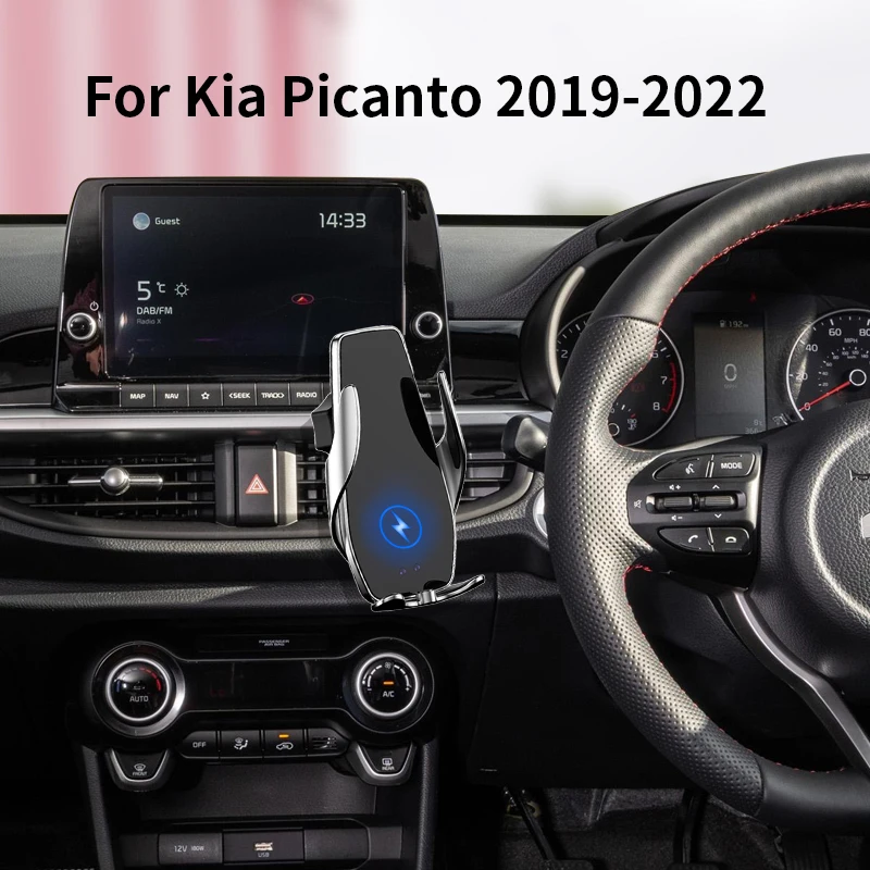 Car Phone Holder For Kia Picanto 2019-2022 Screen Navigation Wireless Charging Book accessories