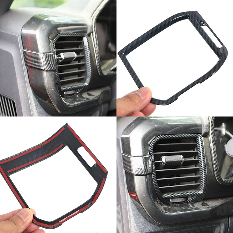 21PCS Interior Kit Cover Trims, Air Outlet Cover, Dashboard Cover For Ford F150 2021 2022, ABS Carbon Fiber