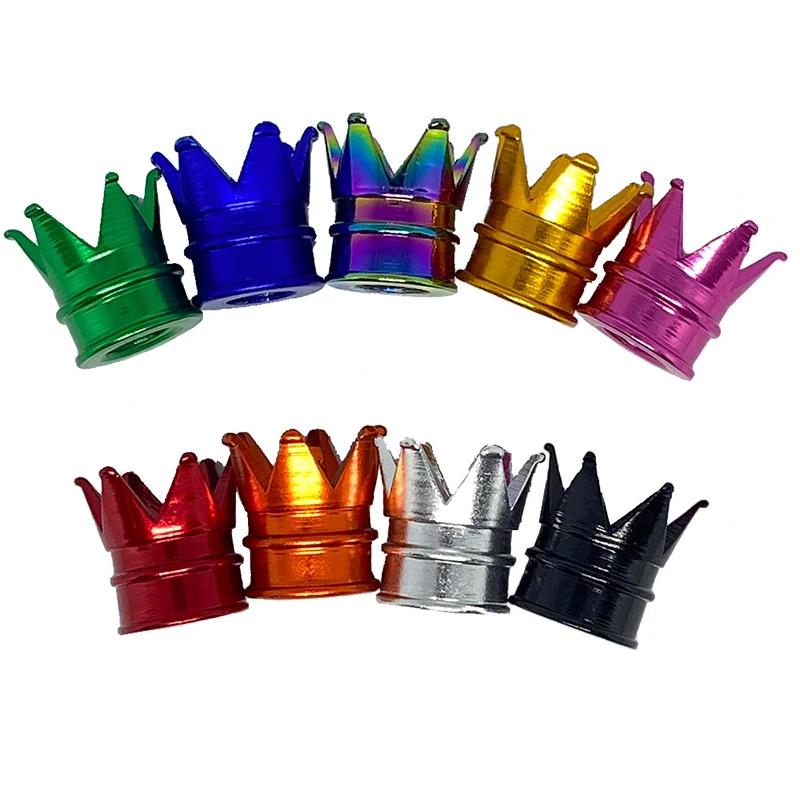 1/4PCS Crown Car Wheel Tyre Tire Air Valve Stem Cap Dust Cover Aluminum Car Tire Valve Caps Decorative Auto Decoration