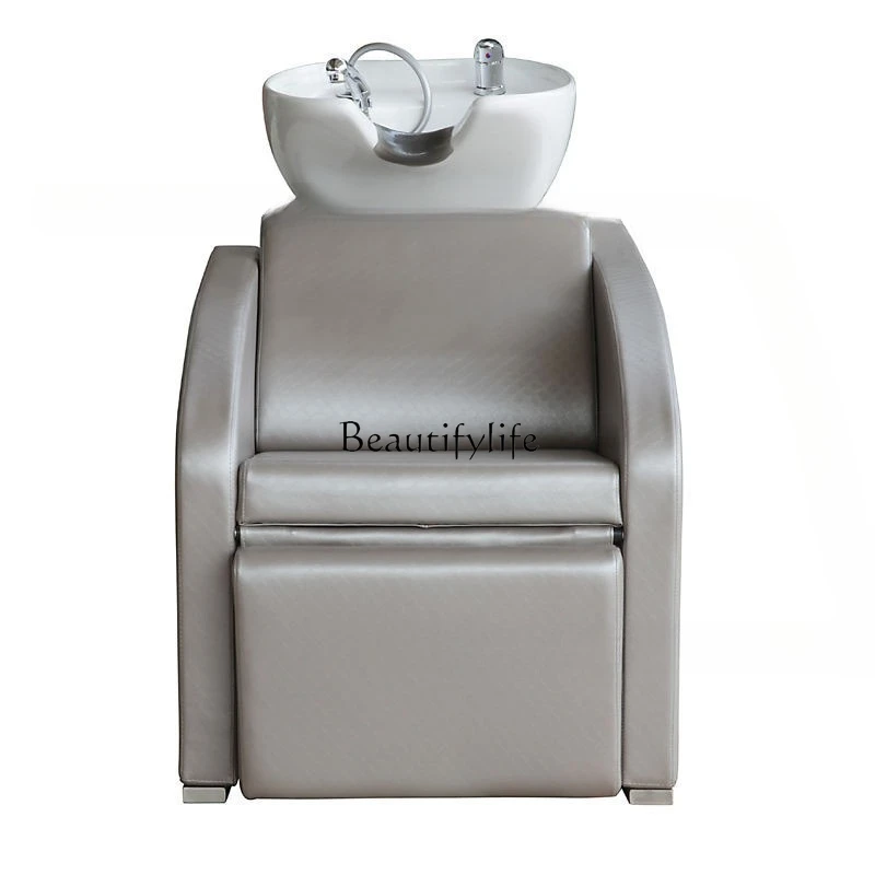 88.-Stainless steel shampoo bed Sitting semi-lying electric shampoo flushing bed