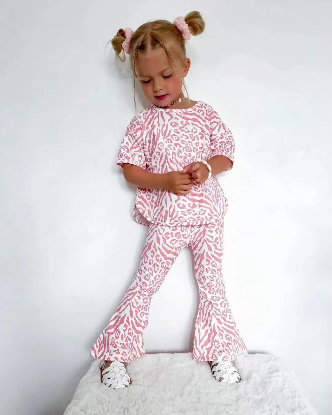 Summer Kids Girls Clothing Sets Baby Children Clothes Fashion Tops + Pants 2Pcs Outfits Kids Tracksuit 2 3 4 5 6 7 8 Year