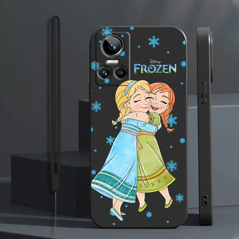 Elsa Anna Cute For OPPO Realme GT Neo 3 2 Master 8 9 Narzo 50A 50i Reno 7 Silicone Soft Liquid Rope Phone Case Coque Capa