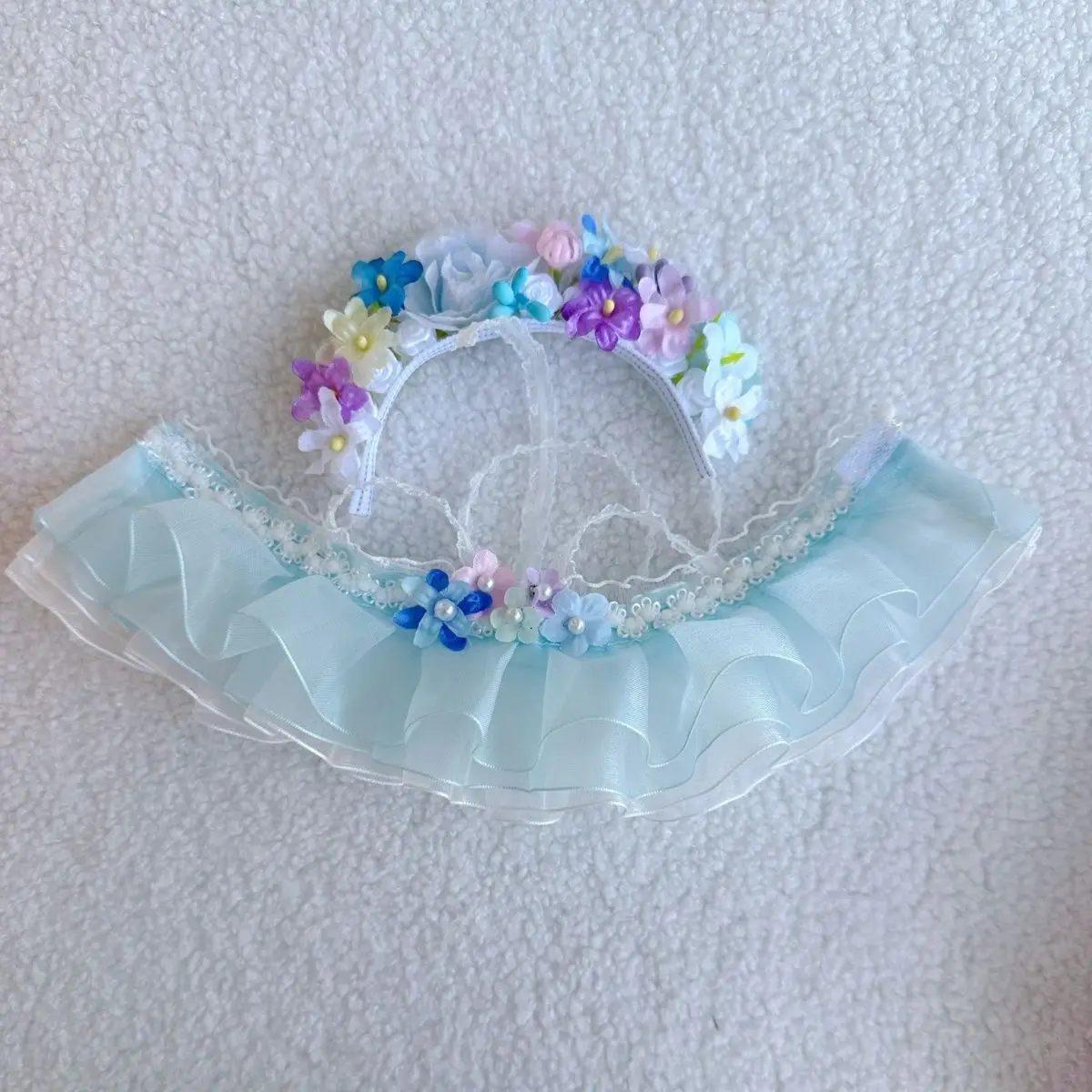 

Для куклы Labubu 17 см, комплект летнего сарафана с цветочным принтом