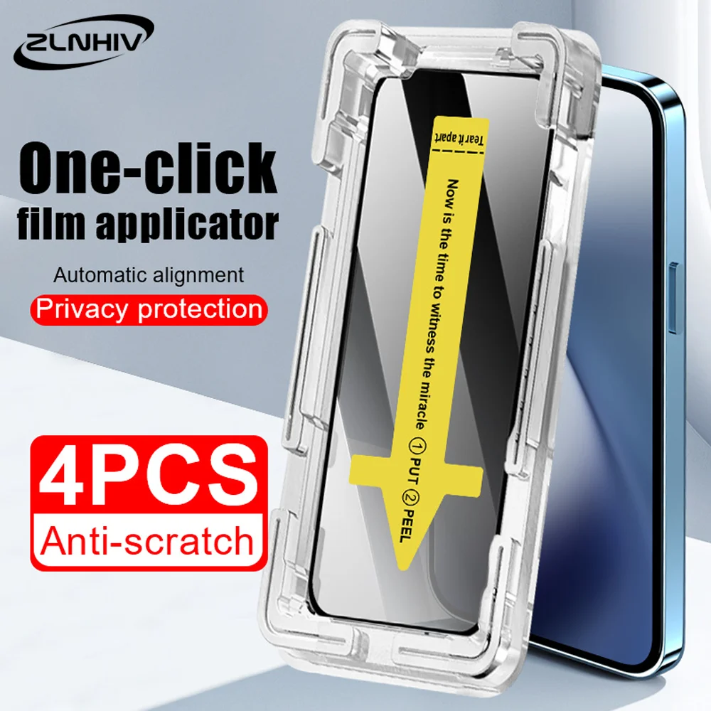 

4Pcs Tempered Glass For iPhone 16 Plus 15 Pro Privacy Glass Smartphone 14 Pro Max 13 12 11 Screen Protector Protective Film