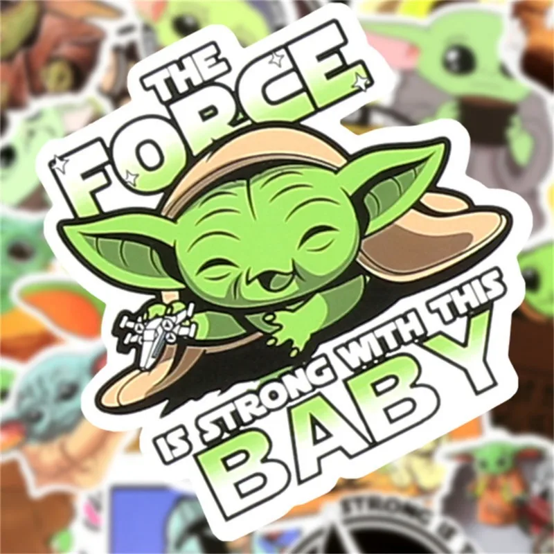 50pcs Mandalorian Yoda Baby Graffiti Sticker Water Cup Suitcase Laptop Mobile Phone Stationery Decorative Sticker