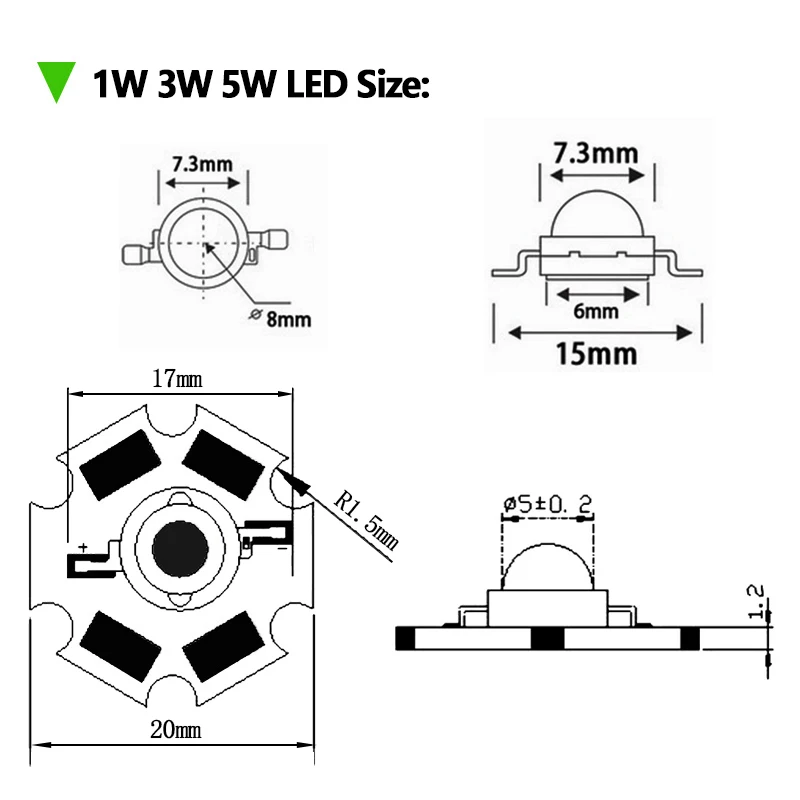 10pcs High Power LED COB Chip 1W 3W 5W Warm Cool White Red Blue Green Yellow Full Spectrum 660nm 440nm Grow Light Aquarium Lamps image 2