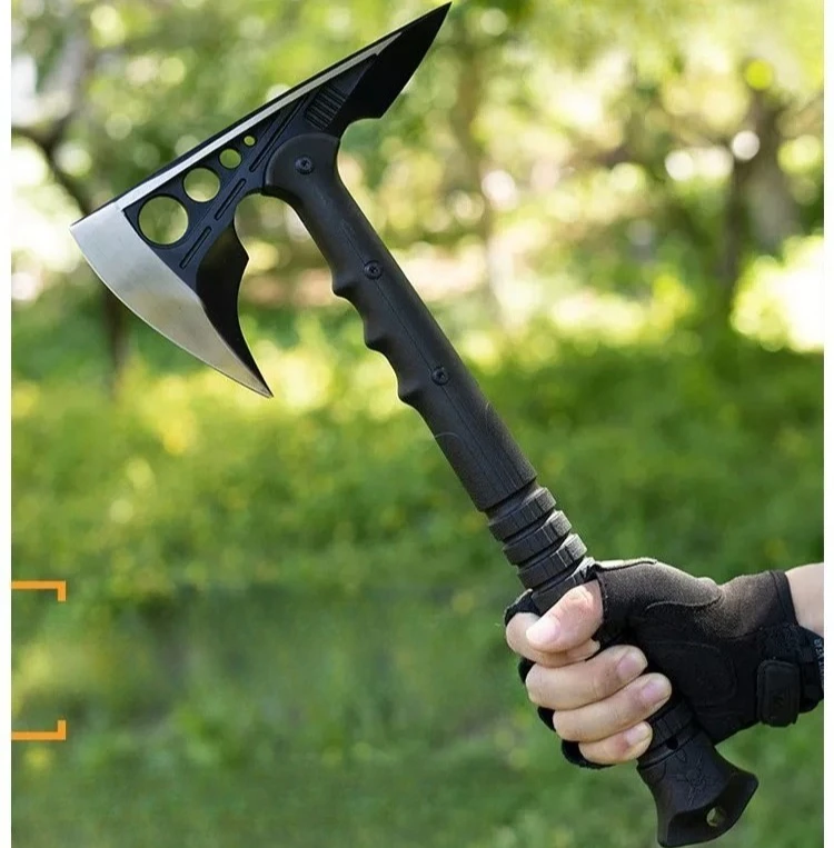 Outdoor Multifunctional Stainless Steel Tactical Breaking Axe Camping Self-defense Emergency EDC Equipment