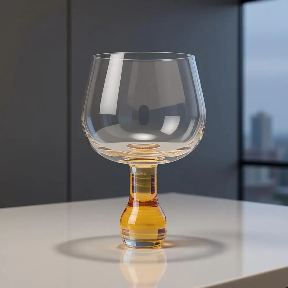 

Elegant 16oz Stemmed Wine Glass in Black & White Checkered Pattern