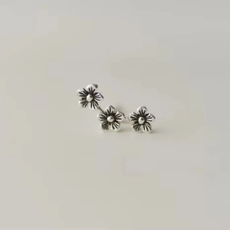 Nowa gorąca moda 925 Sterling Silver kwiaty Retro kolczyki dla kobiet dziewczynki prezent moda oświadczenie biżuteria — zdjęcie 6