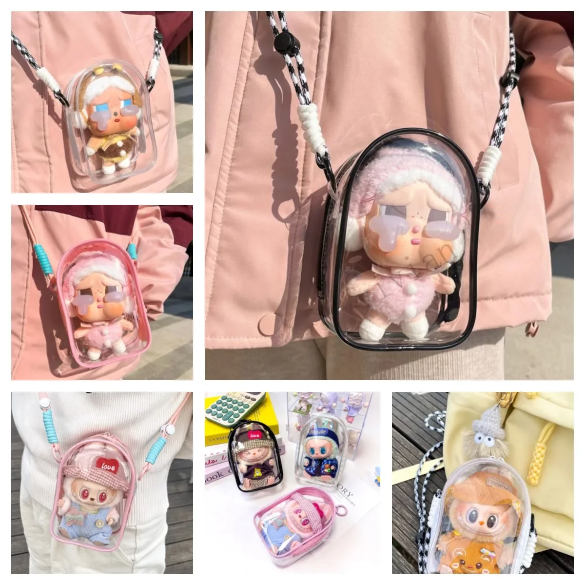 For CRYBABY Tears Factory Series Vinyl Protective Cover Cotton Doll for labubu V2 Walking Baby Pain Bag Dust Storage Bag