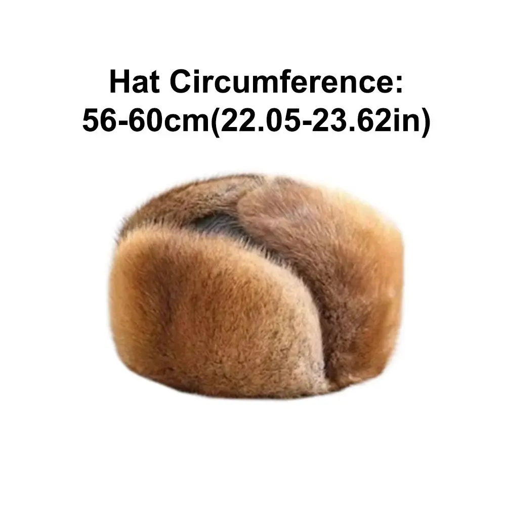 Modische dicke warme Winter-Bombermütze, Gehörschutz, lässige Uschanka-Fellmütze, winddichte Ohrenklappen-Mütze für Männer und Frauen