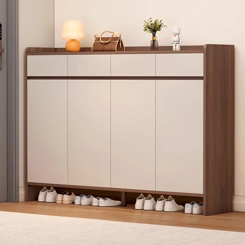 

Designer Organizer Shoe Cabinet Storage Mobile Display Living Room Wooden Slippers Shoe Shelf Vertical Zapatero Hotel Furniture