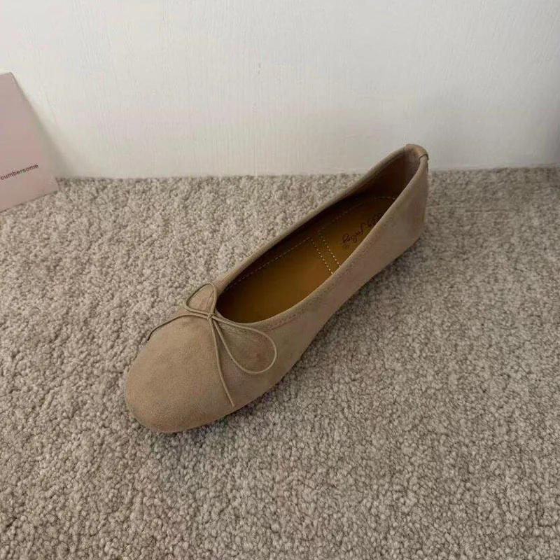 Weiche Ballerinas mit Schmetterlingsknoten, runde Zehenpartie, Damenschuhe, Slip-On-Schuhe, flache Schuhe für Damen, neu im Jahr 2026. – Detail 4