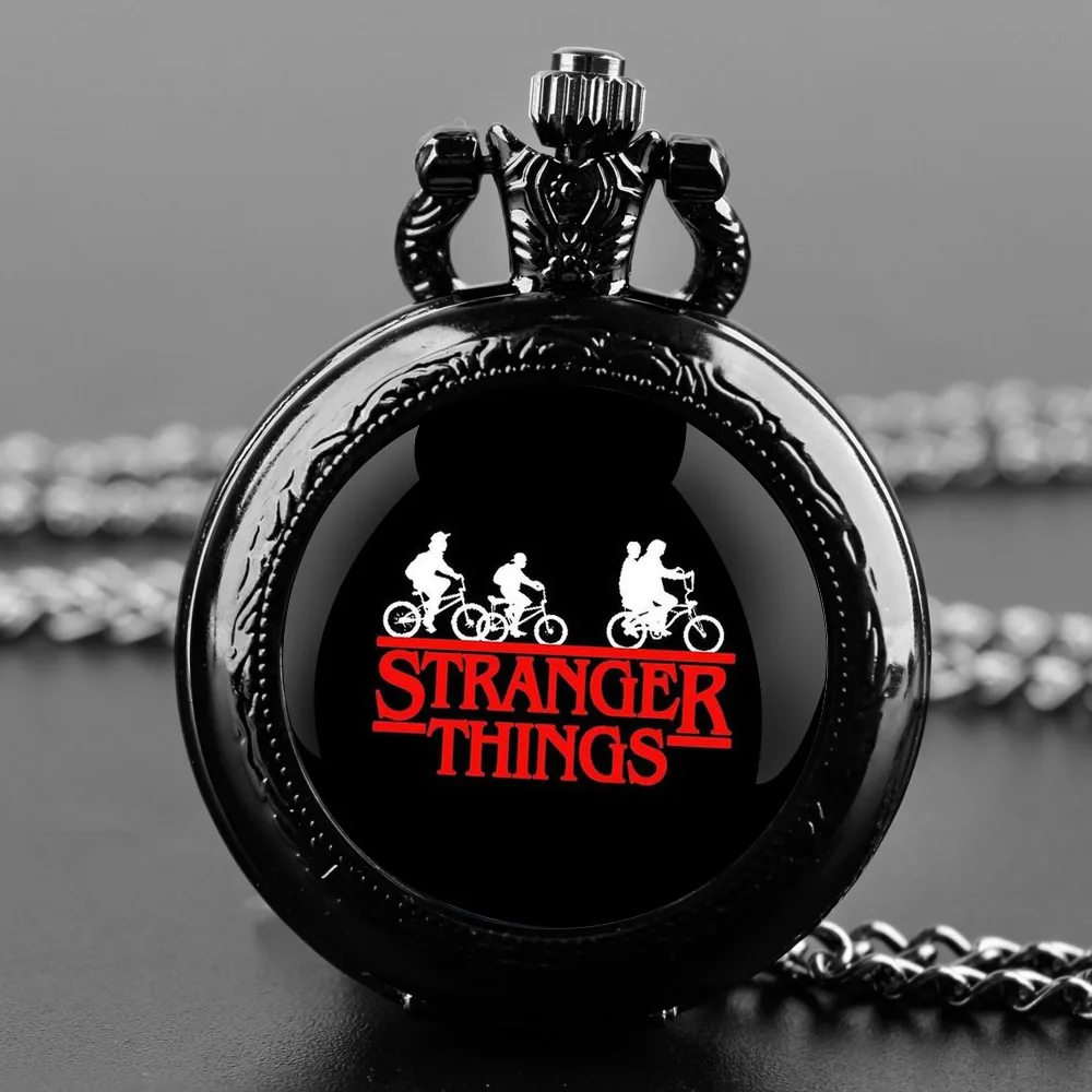 Unique Gifts Famous TV Series Vintage Arabic Numerals Quartz Pocket Watch Necklace Pendant Clock Chain Mens Women