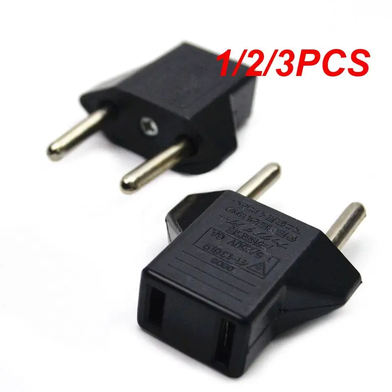 1/2/3PCS European Standard To American Standard Rounded Flat Power Plug Portable Travel Converter Mobile Phone Charging Adapter