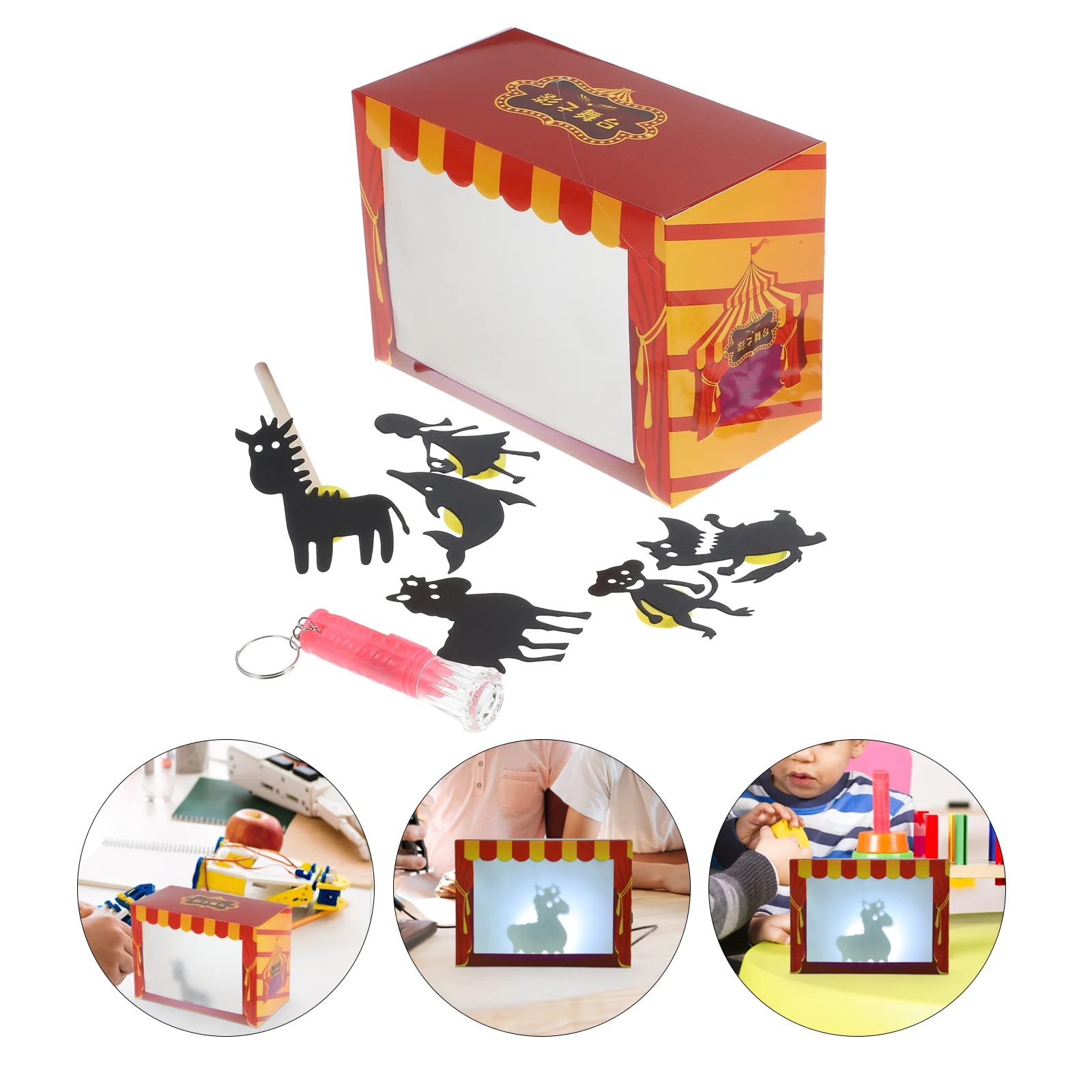 

DIY Puppet Show Shadow Puppetry Creation Kids Hand Mini Gift Chinese Toy Plastic Theatre for